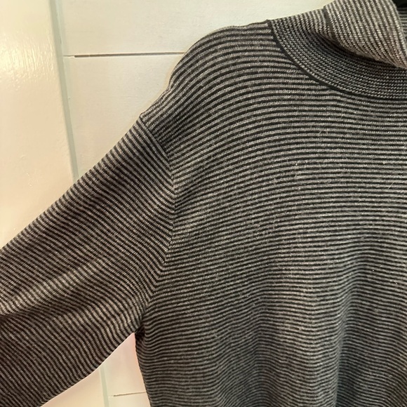 VTG POLO RALPH LAUREN M 100% Italian Wool grey striped woman turtleneck gorpcore - Picture 4 of 13